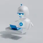 Intelligence artificielle — interface de chatbot IA sur écran